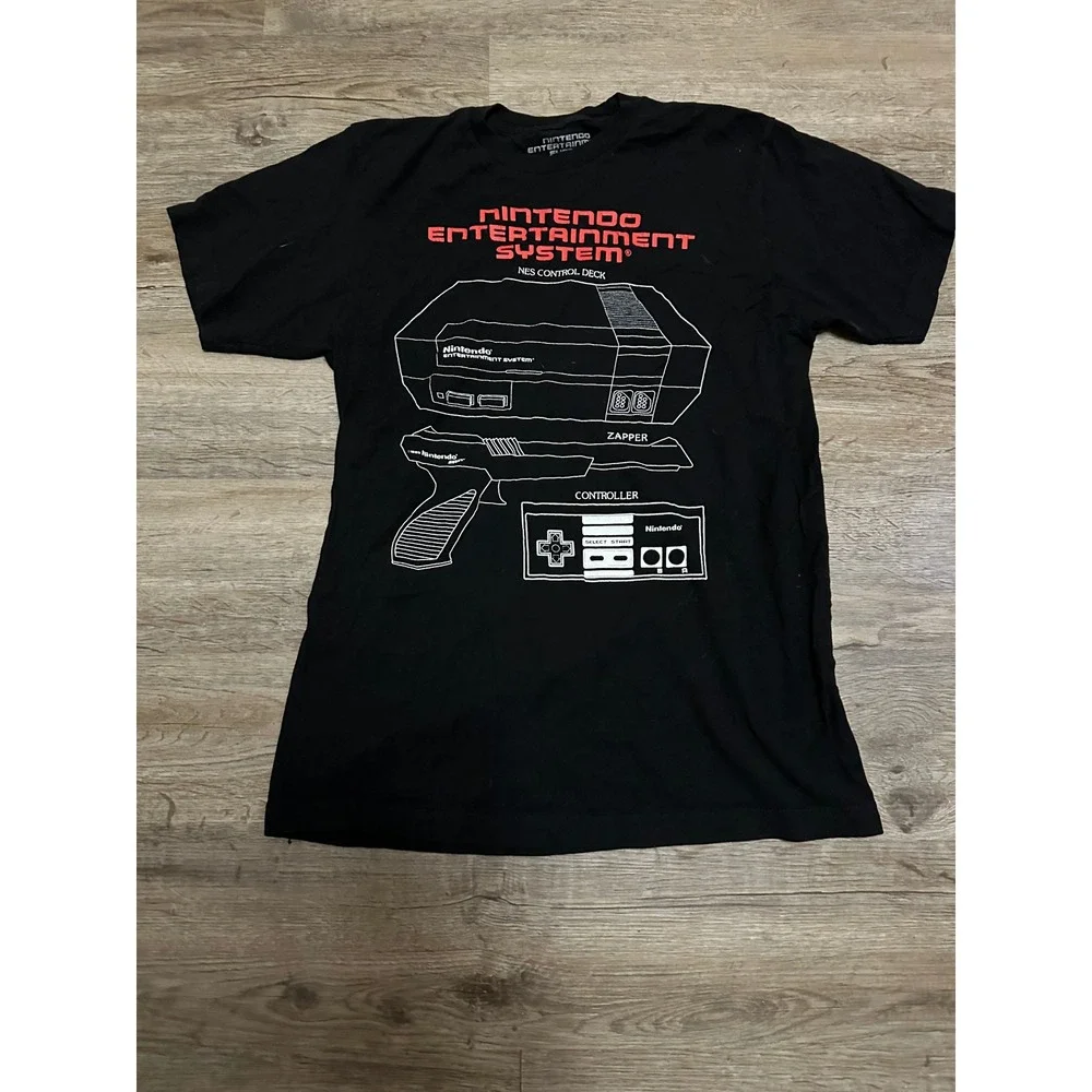 Nintendo‎ Entertainment System NES Console Zapper Graphic T-Shirt Mens M Black